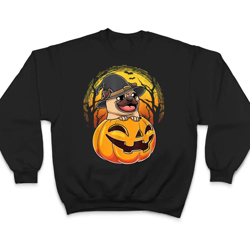 Pug-And-Pumpkin-Spooky-Halloween-Dog-T-Shirt-4 Pug And Pumpkin Spooky Halloween Dog T Shirt