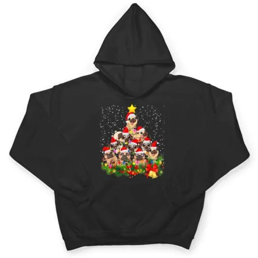 Pug Christmas Tree Dog Santa Merry Pugmas Xmas T Shirt