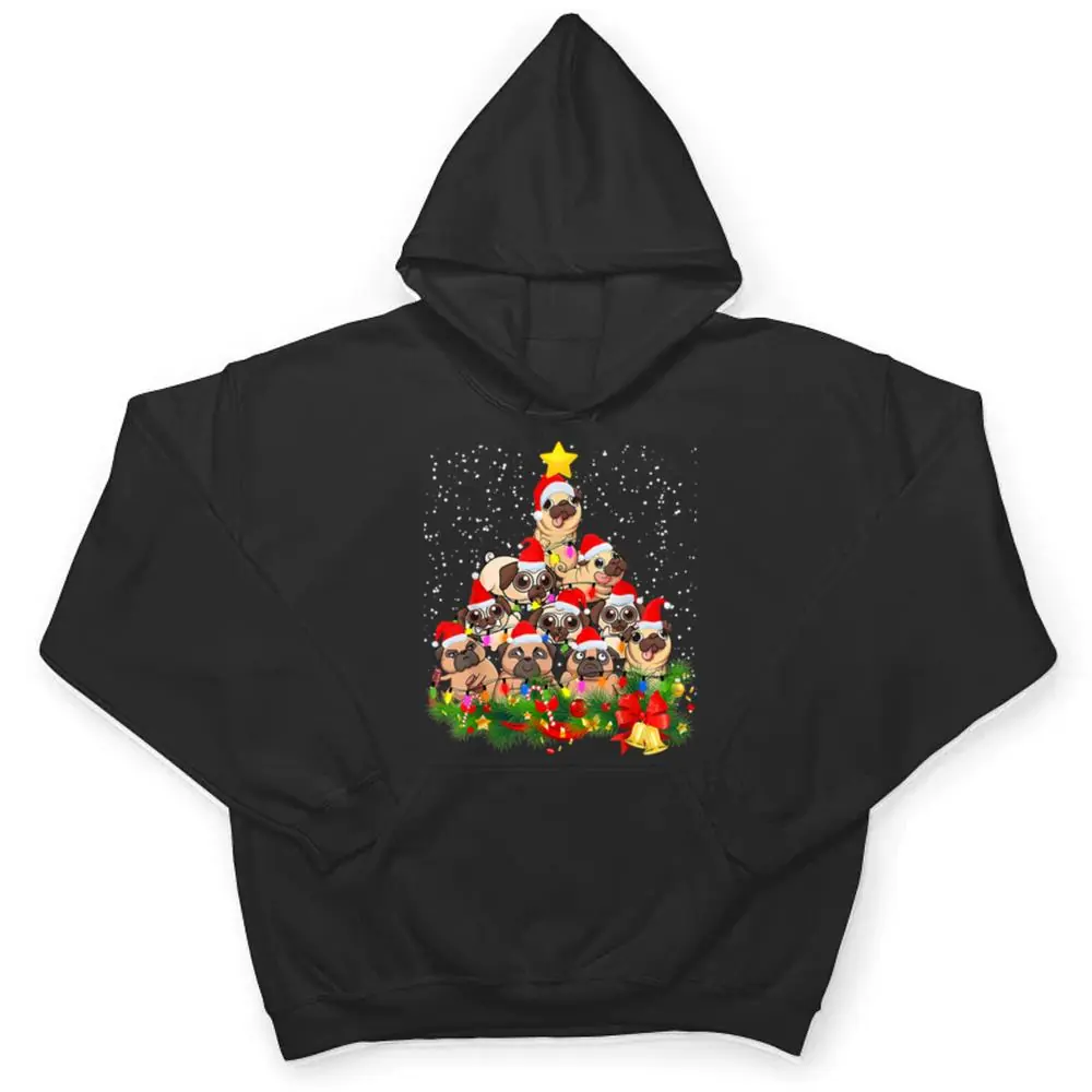 Pug Christmas Tree Dog Santa Merry Pugmas Xmas T Shirt