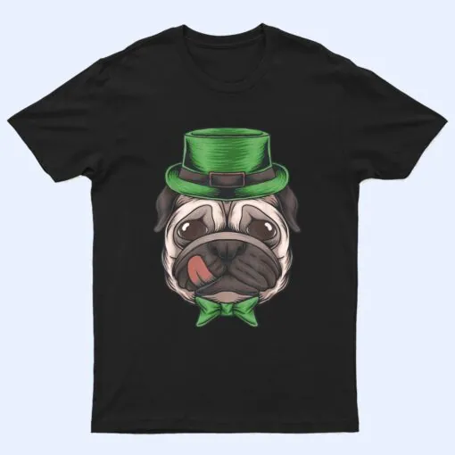 Pug Leprechaun St Patricks Day Dog Boys Men Irish Shamrock T Shirt