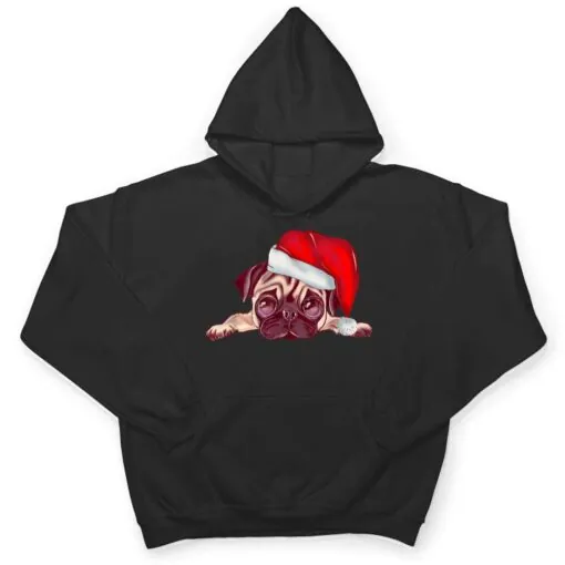 Pug Santa Christmas Tree Lights Xmas Boys Pugmas Dog Dogmas T Shirt