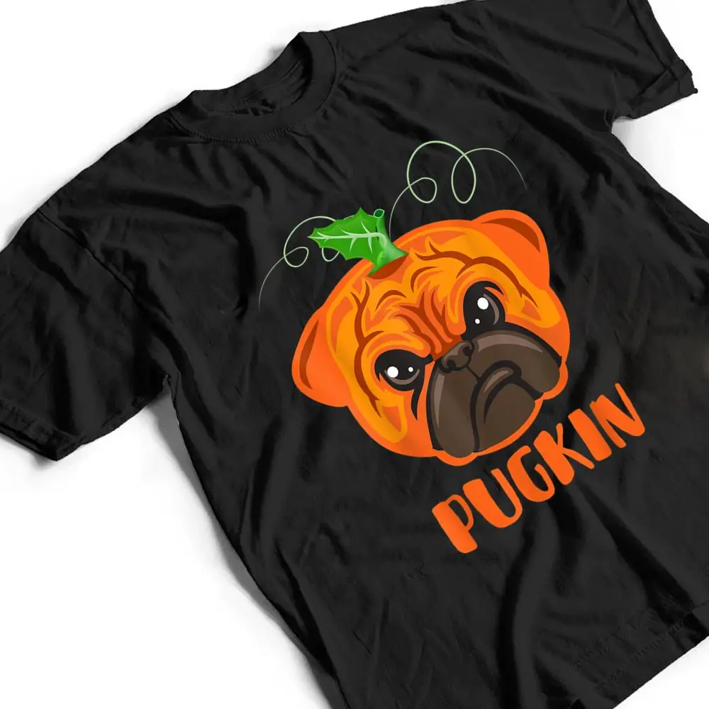 Pugkin-Funny-Halloween-Pug-Costume-Pumpkin-Pug-Dog-Lovers-T-Shirt-2 Pugkin Funny Halloween Pug Costume Pumpkin Pug Dog Lovers T Shirt