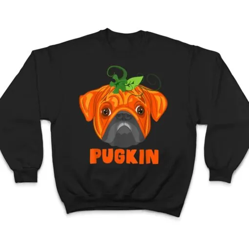 Pugkin Funny Pug Pumpkin Dog Lover Halloween Womens Mens Kid T Shirt