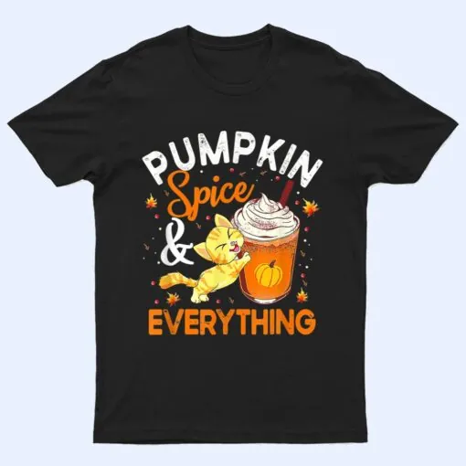 Pumpkin Spice Everything Cat Lover Cute Autumn Fall T Shirt