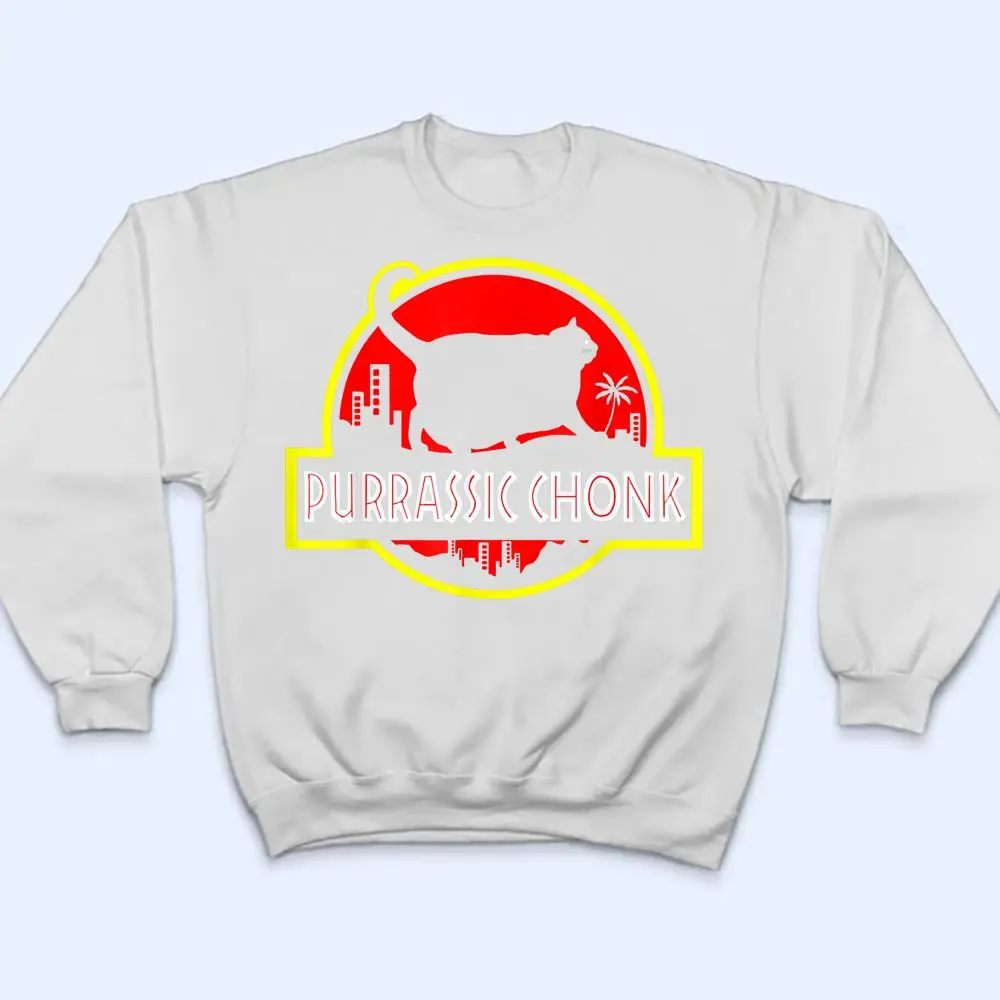 Purrassic-Chonk-Cat-Funny-Cat-Scale-Meme-Retro-Style-T-Shirt-4 Purrassic Chonk Cat Funny Cat Scale Meme Retro Style T Shirt