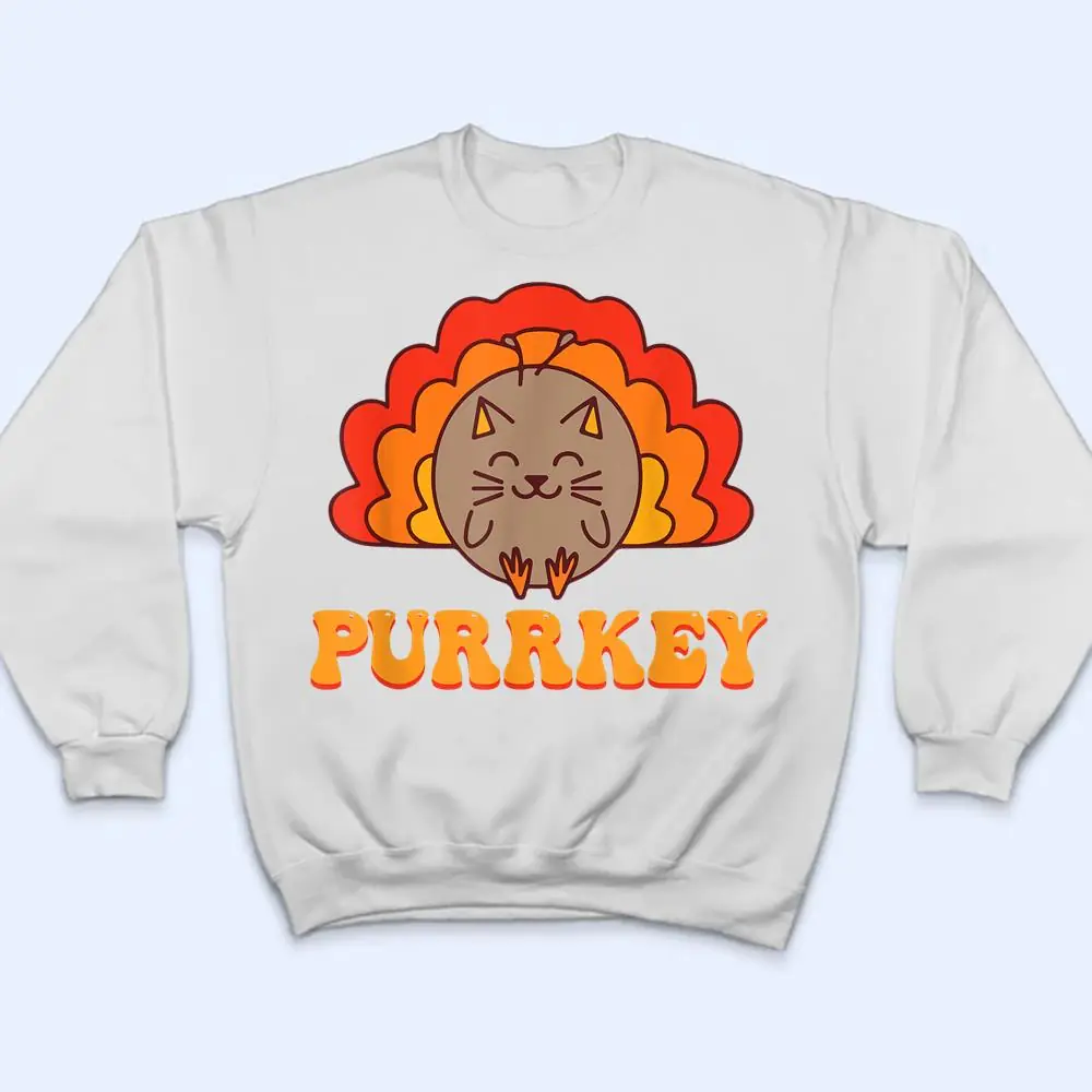 Purrkey-Turkey-Cat-Pun-Funny-Thanksgiving-Cat-Lover-T-Shirt-4 Purrkey Turkey Cat Pun Funny Thanksgiving Cat Lover T Shirt