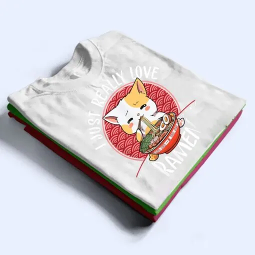 Ramen Cat Anime Kawaii Japanese Gift Girls Official Teenager T Shirt