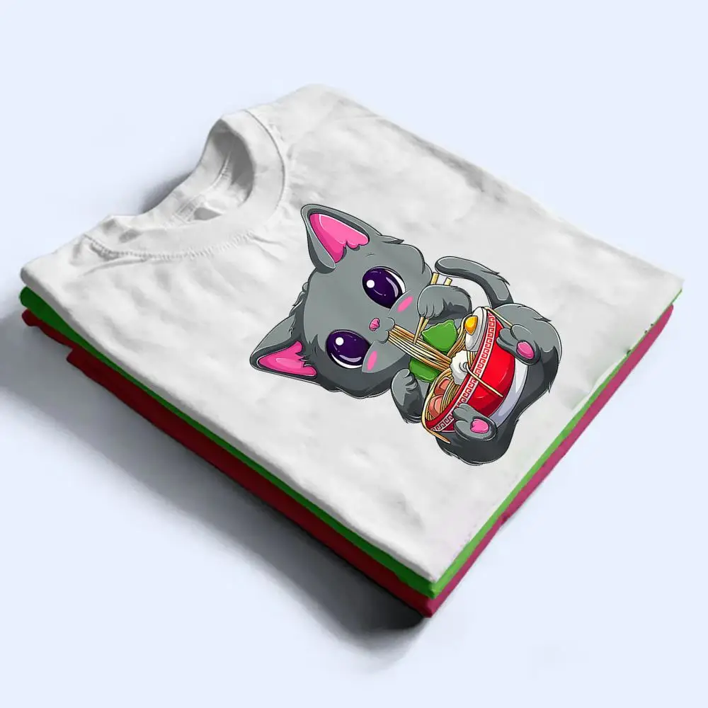 Ramen Cat Kawaii Anime Japanese Food Girls Official Teenager_10 T Shirt