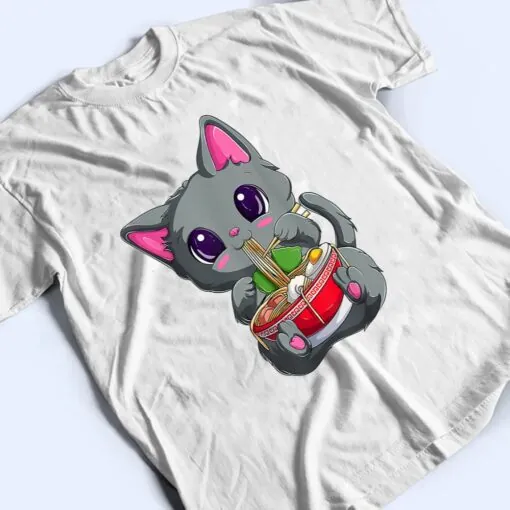 Ramen Cat Kawaii Anime Japanese Food Girls Official Teenager_10 T Shirt