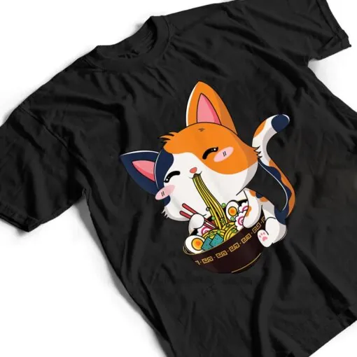 Ramen Cat Neko Anime Kawaii Cat Lover T Shirt