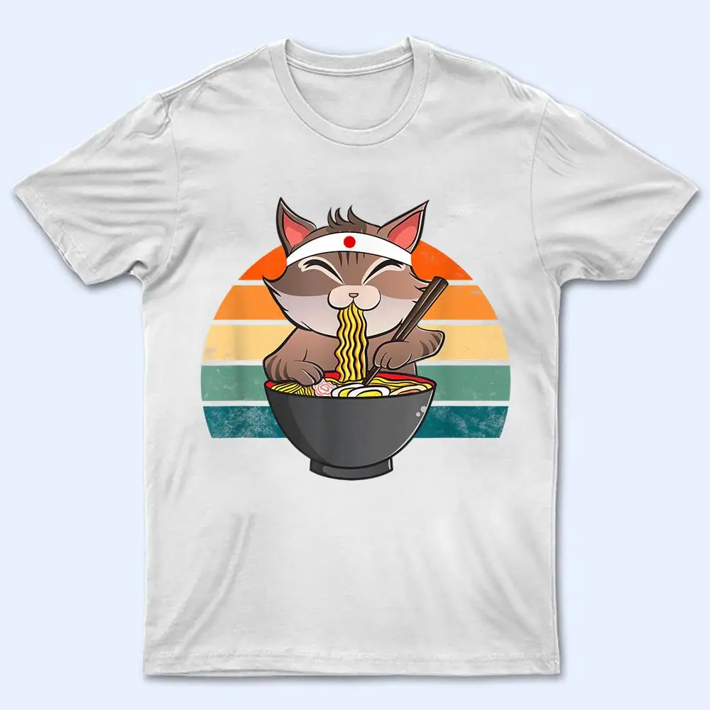 Ramen Cat Neko Noodle Anime Kawaii Japanese Funny Vintage T Shirt Ramen Cat Neko Noodle Anime Kawaii Japanese Funny Vintage T Shirt