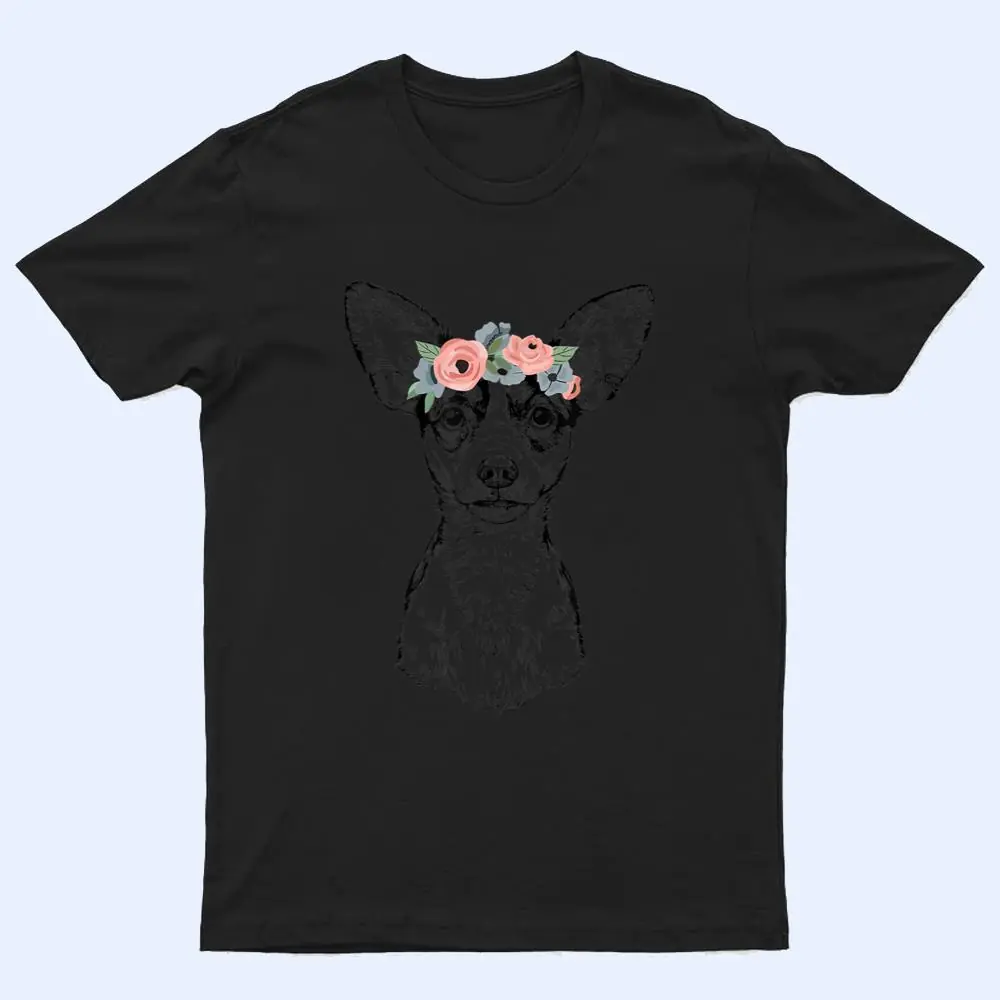 Rat Terrier with Floral Headband Dog Mom T Shirt Rat Terrier with Floral Headband Dog Mom T Shirt