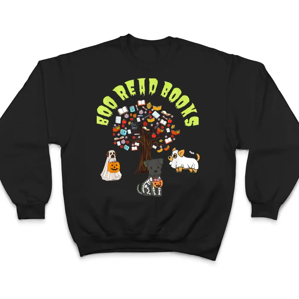 Read-More-Boooooks-Cute-Ghost-Dog-Funny-Boo-Groovy-Halloween-Ver-2-T-Shirt-4 Read More Boooooks Cute Ghost Dog Funny Boo Groovy Halloween Ver 2 T Shirt