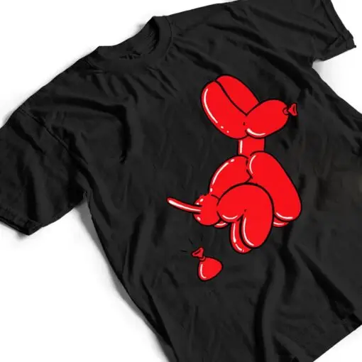 Red Balloon Dog Pooping T Shirt