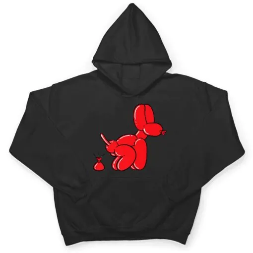 Red Balloon Dog Pooping T Shirt