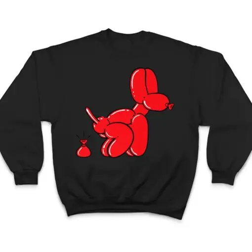 Red Balloon Dog Pooping T Shirt