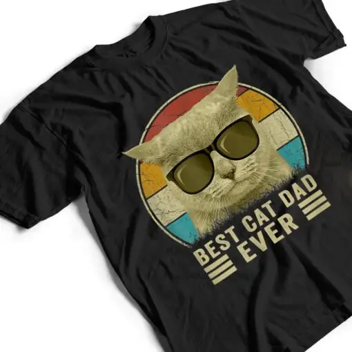 Retro 80s 90s Cat Lovers Funny Best Cat Dad Ever Cat T Shirt