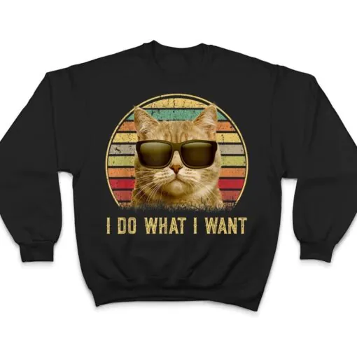 Retro 80s 90s I do what I want cat funny cat lover T Shirt