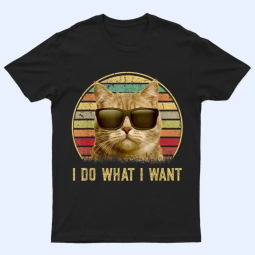 Retro 80s 90s I do what I want cat funny cat lover T Shirt