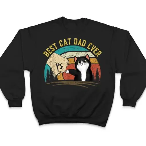 Retro Best Cat Dad Ever Father's Day Cat Daddy gifts T Shirt