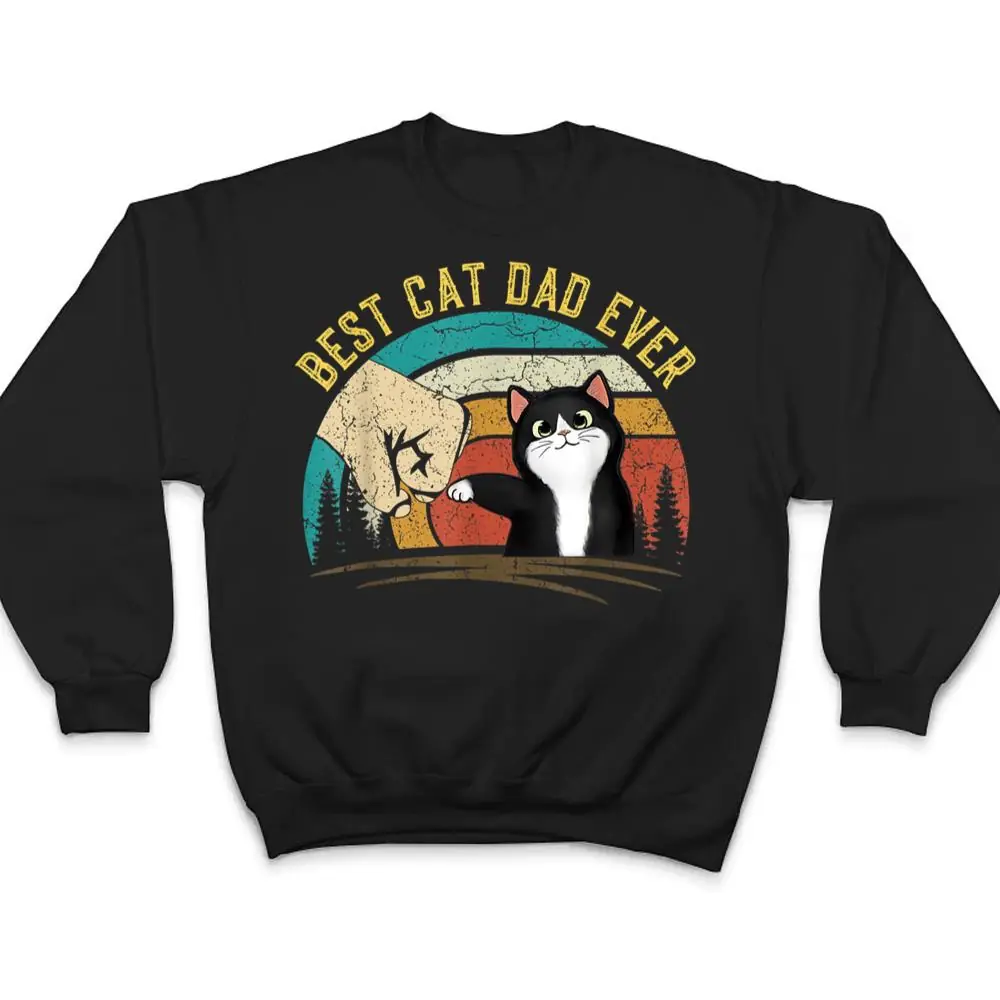 Retro-Best-Cat-Dad-Ever-Fathers-Day-Cat-Daddy-gifts-T-Shirt-4 Retro Best Cat Dad Ever Father's Day Cat Daddy gifts T Shirt