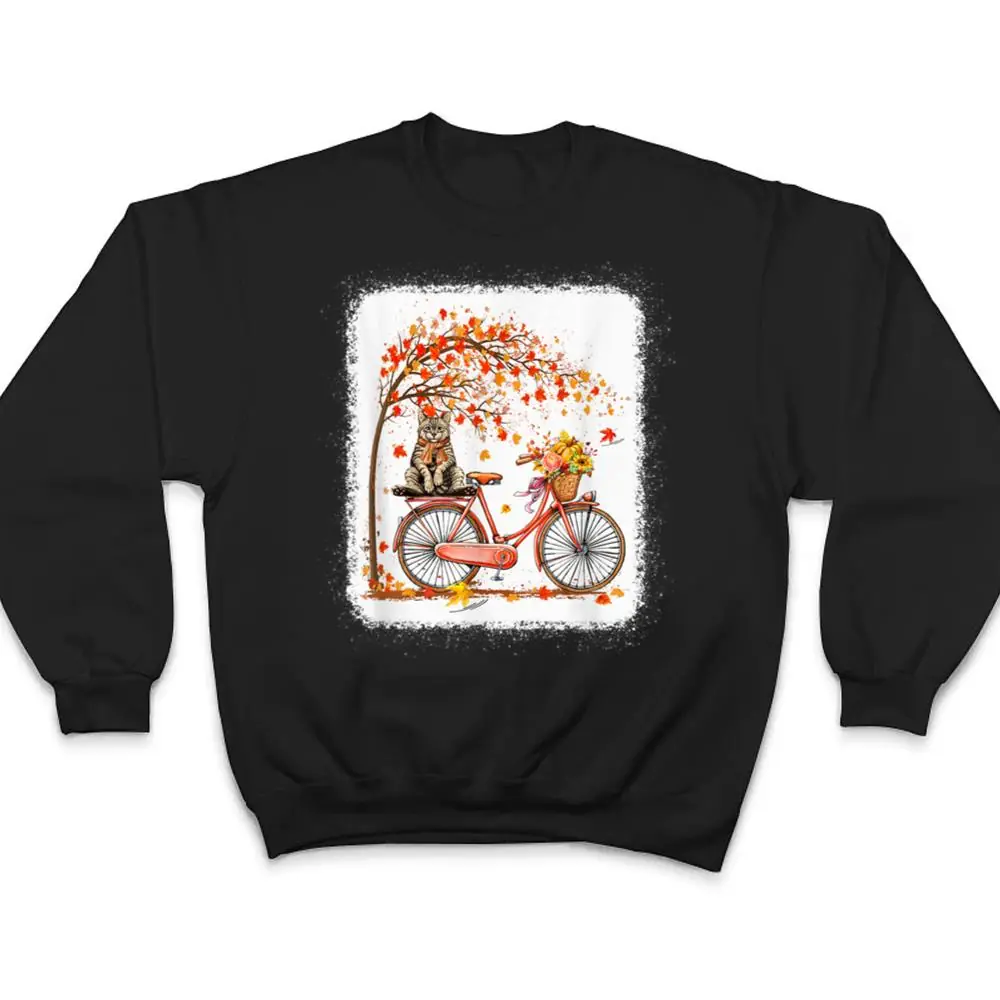 Retro-Bicycle-Cat-Autumn-Leaves-Fall-Thanksgiving-Ver-2-T-Shirt-4 Retro Bicycle Cat Autumn Leaves Fall Thanksgiving Ver 2 T Shirt