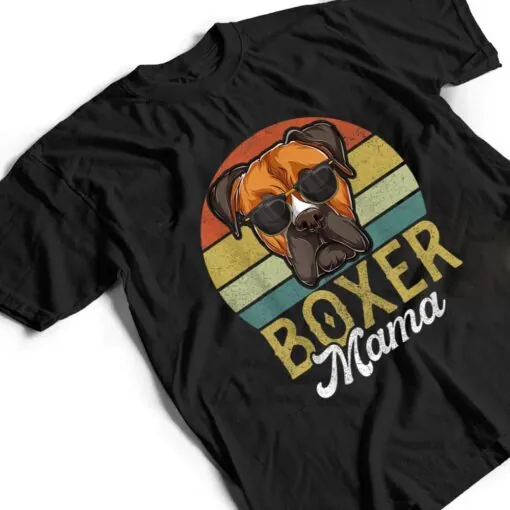 Retro Boxer Mama Women, Mothers Day Dog Mom Ver 1 T Shirt