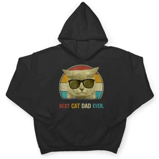 Retro Cat Best Cat Dad Ever Cat Funny Cat Daddy Cat Lover T Shirt