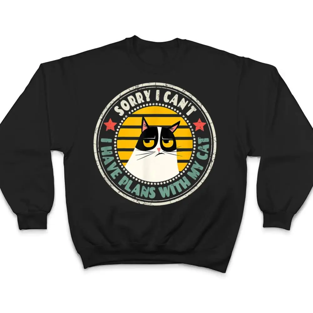 Retro-Cat-Im-Sorry-I-Cant-I-Have-Plans-With-My-Cat-Ver-2-T-Shirt-4 Retro Cat I'm Sorry I Can't I Have Plans With My Cat Ver 2 T Shirt