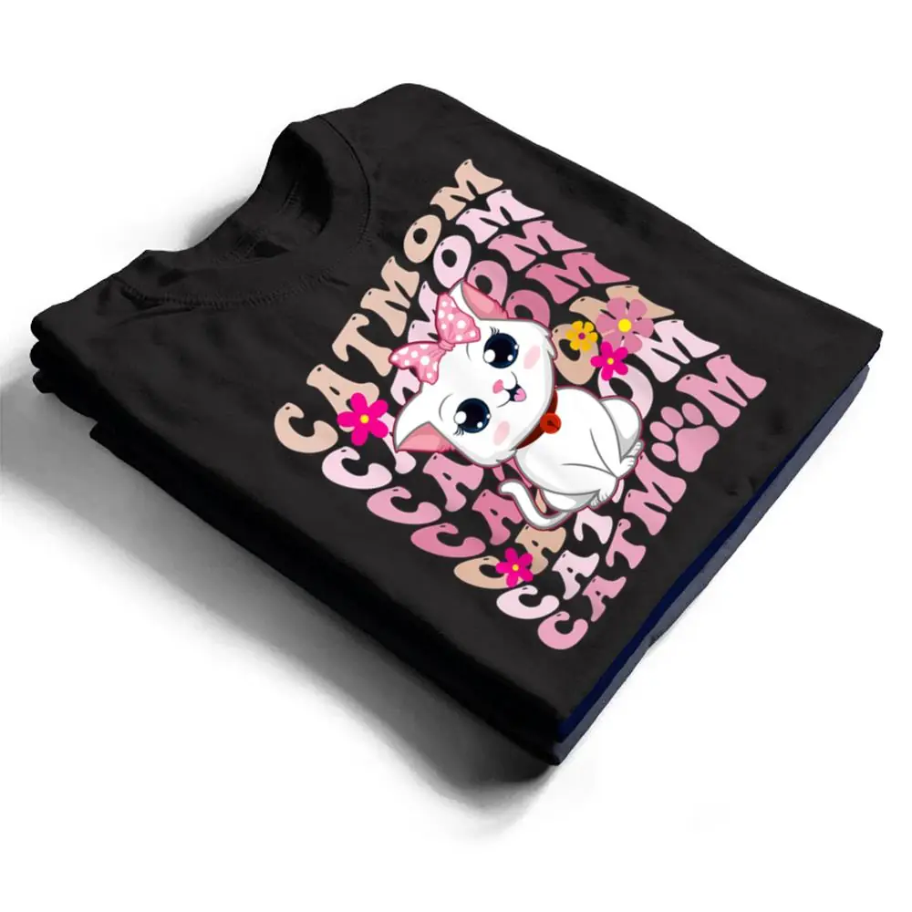 Retro-Cat-Mom-Groovy-Cute-Kitten-Cat-Lover-T-Shirt-1 Retro Cat Mom Groovy Cute Kitten Cat Lover T Shirt
