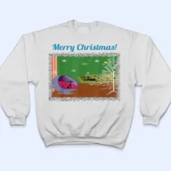 Retro Christmas Mid Century Modern Two Cats Tree T Shirt