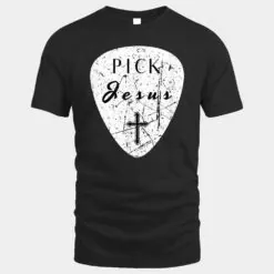 Retro Guitar Pick Pun Pick Jesus Cross Worship Leader Music