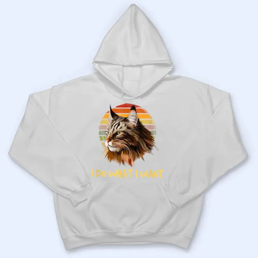 Retro I do what I want cat funny maine coon cat lover T Shirt