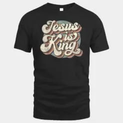 Retro Jesus Is King Christian Bible Religious Mens Womens