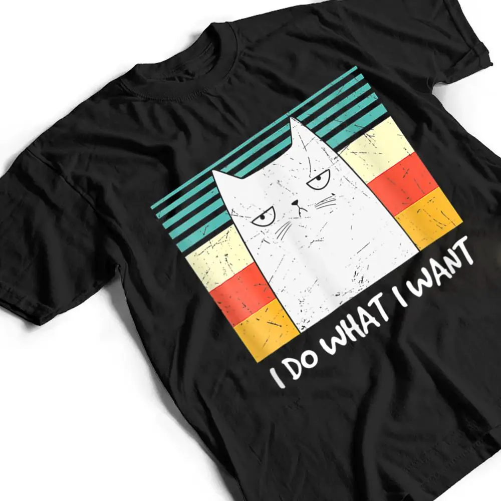 Retro-Meow-Cat-I-Do-What-I-Want-Funny-Black-Cat-Lovers-T-Shirt-2 Retro Meow Cat I Do What I Want Funny Black Cat Lovers T Shirt