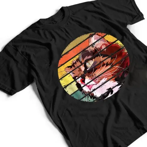 Retro Vintage Colorful Cat For Lovers Cat And Pets T Shirt