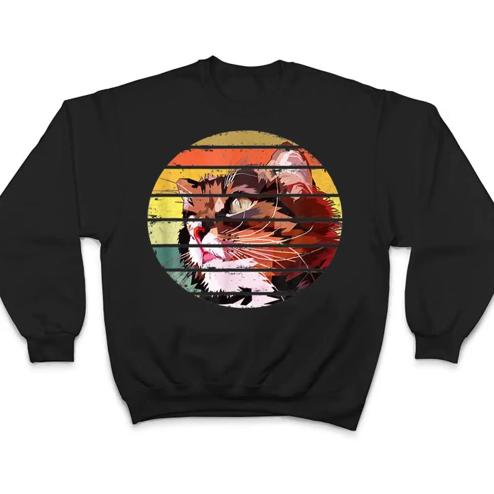 Retro Vintage Colorful Cat For Lovers Cat And Pets T Shirt