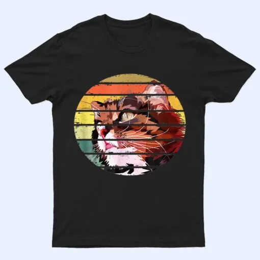 Retro Vintage Colorful Cat For Lovers Cat And Pets T Shirt