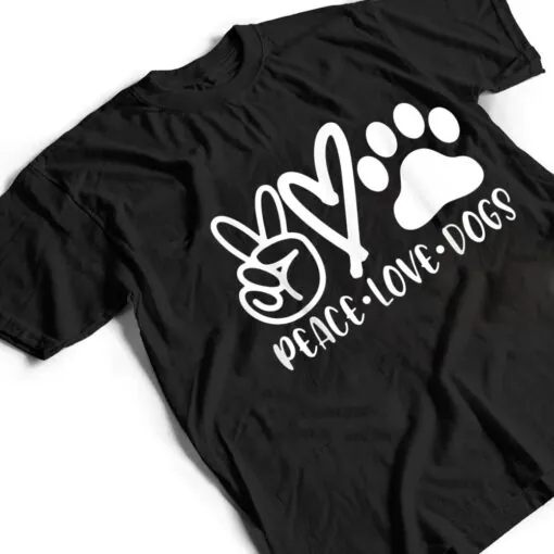 Retro Vintage Peace Love Dog Funny Dog Lover Gifts T Shirt