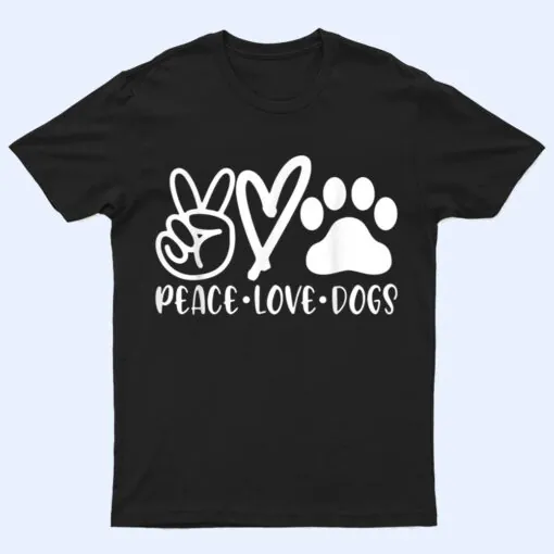 Retro Vintage Peace Love Dog  Funny Dog Lover Gifts T Shirt
