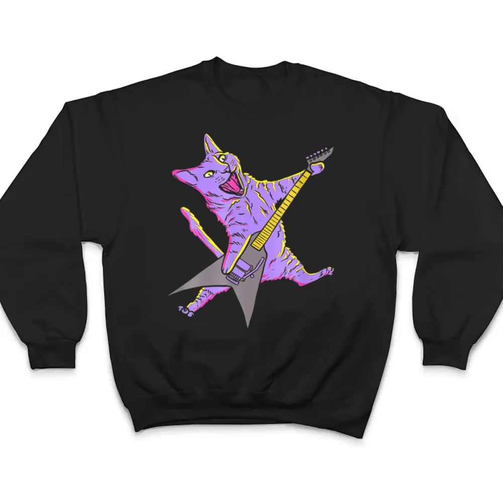 Rock-N-Roll-Cat-Animal-Musician-Guitar-Player-Cat-Lover-T-Shirt-4 Rock N Roll Cat Animal Musician Guitar Player Cat Lover T Shirt