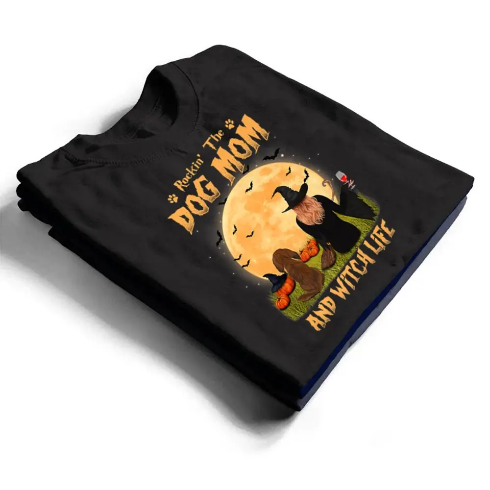 Rocking-The-Dog-Mom-Witch-Long-Haired-Dachshund-Halloween-T-Shirt-1 Rocking The Dog Mom Witch Long Haired Dachshund Halloween T Shirt