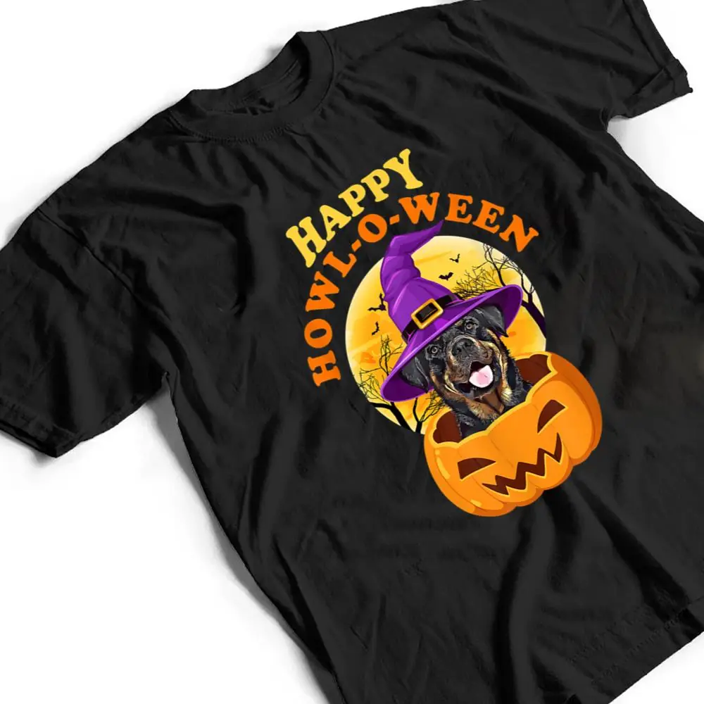 Rottweiler-Dog-Howl-O-Ween-Witch-Funny-Halloween-T-Shirt-2 Rottweiler Dog Howl-O-Ween Witch Funny Halloween T Shirt