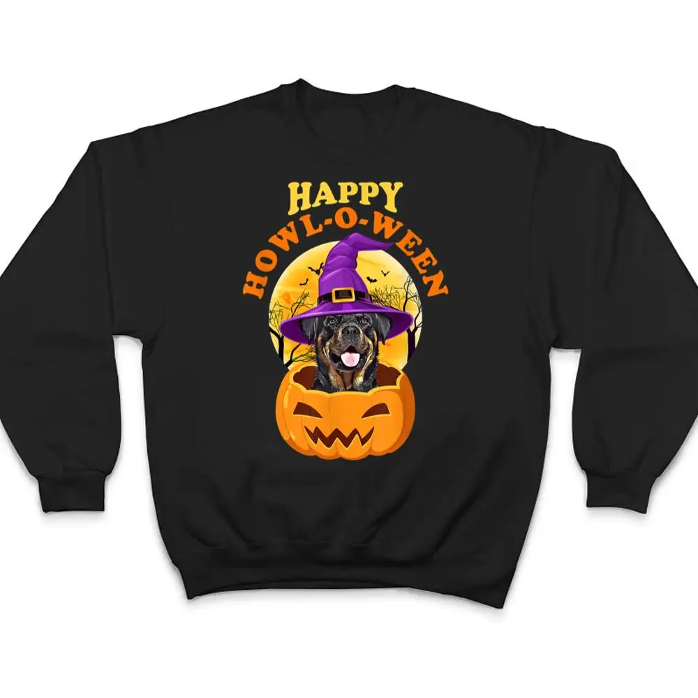Rottweiler-Dog-Howl-O-Ween-Witch-Funny-Halloween-T-Shirt-4 Rottweiler Dog Howl-O-Ween Witch Funny Halloween T Shirt