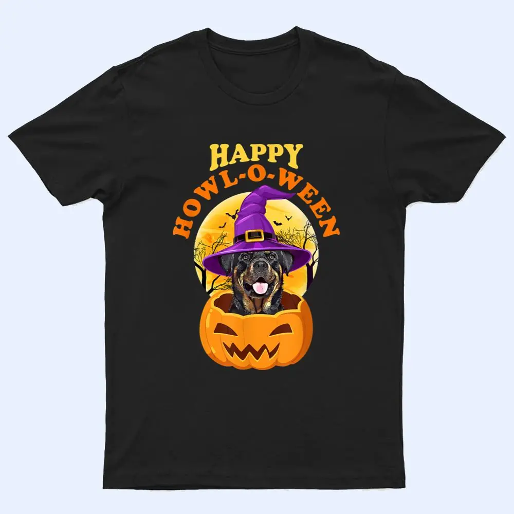 Rottweiler Dog Howl-O-Ween Witch Funny Halloween T Shirt Rottweiler Dog Howl-O-Ween Witch Funny Halloween T Shirt