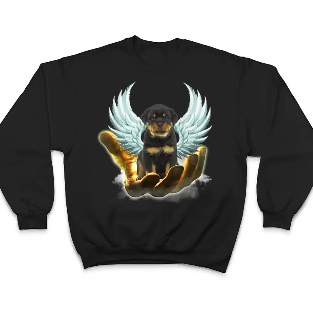 Rottweiler Golden Hand Heaven Wings Angel Guardian Dogs T Shirt