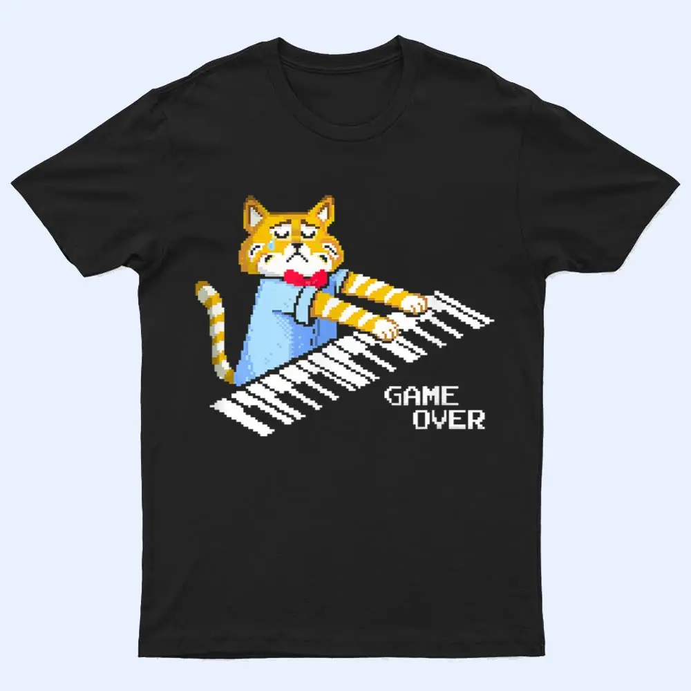 Sad Cat playing keyboard Game Over T Shirt Sad Cat playing keyboard Game Over T Shirt