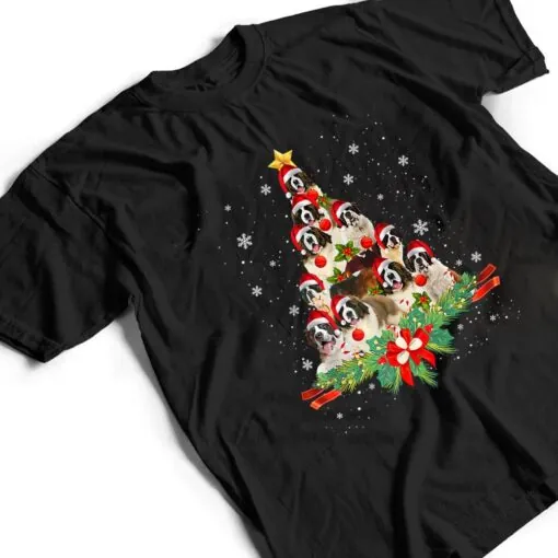 Saint Bernard Christmas Tree Dog Owner Gift T Shirt