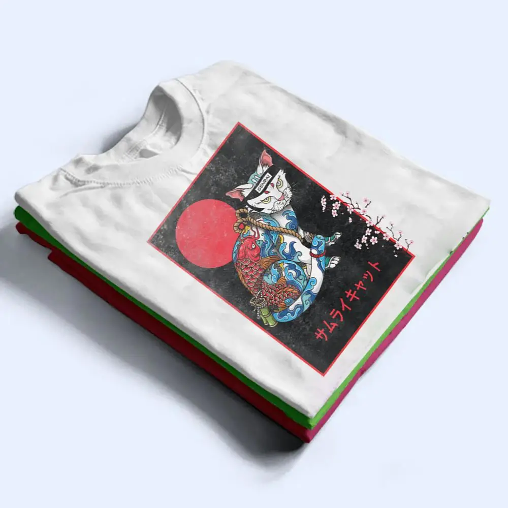 Samurai-Cat-Irezumi-Senpai-Ninja-Japanese-Koi-Tattoo-Style-T-Shirt-1 Samurai Cat Irezumi Senpai Ninja Japanese Koi Tattoo Style T Shirt