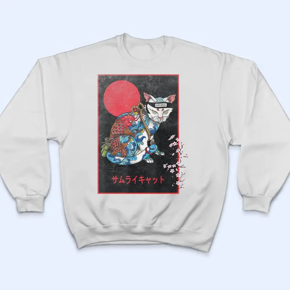 Samurai-Cat-Irezumi-Senpai-Ninja-Japanese-Koi-Tattoo-Style-T-Shirt-4 Samurai Cat Irezumi Senpai Ninja Japanese Koi Tattoo Style T Shirt